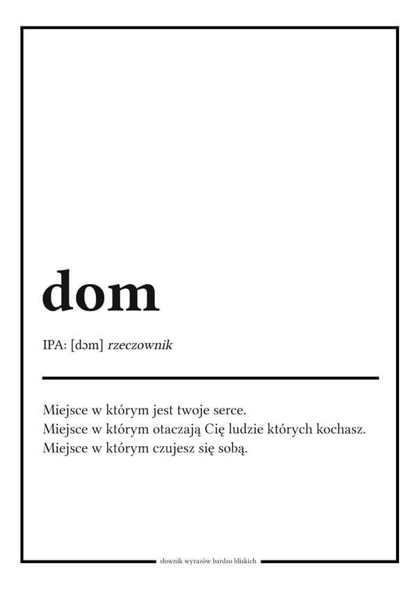 Galeria Plakatu, Plakat, Słownik Wyrazów Bardzo Bliskich, Dom, 50x70 cm