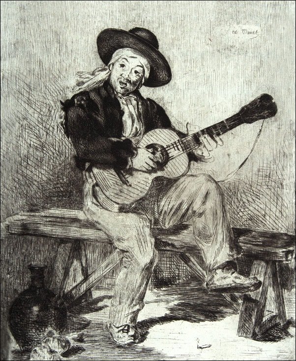 Galeria Plakatu, Plakat, The Spanish Singer (Le Guitarrero), Edouard Manet, 29,7x42 cm