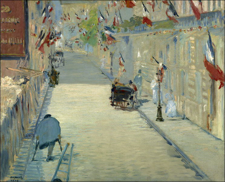 Galeria Plakatu, Plakat, The Rue Mosnier With Flags, Edouard Manet, 100x70 cm