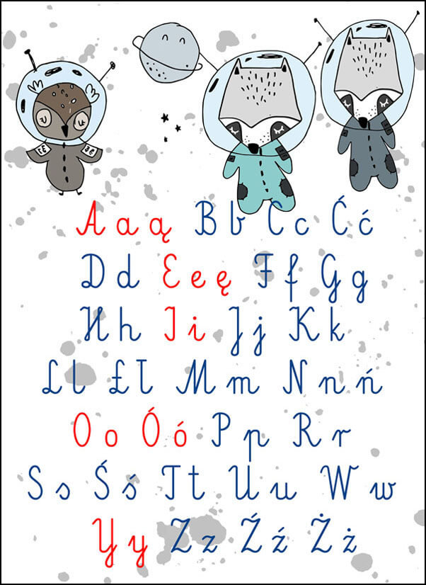 Galeria Plakatu, Alfabet Montessori Kosmos, 59,4x84,1 cm