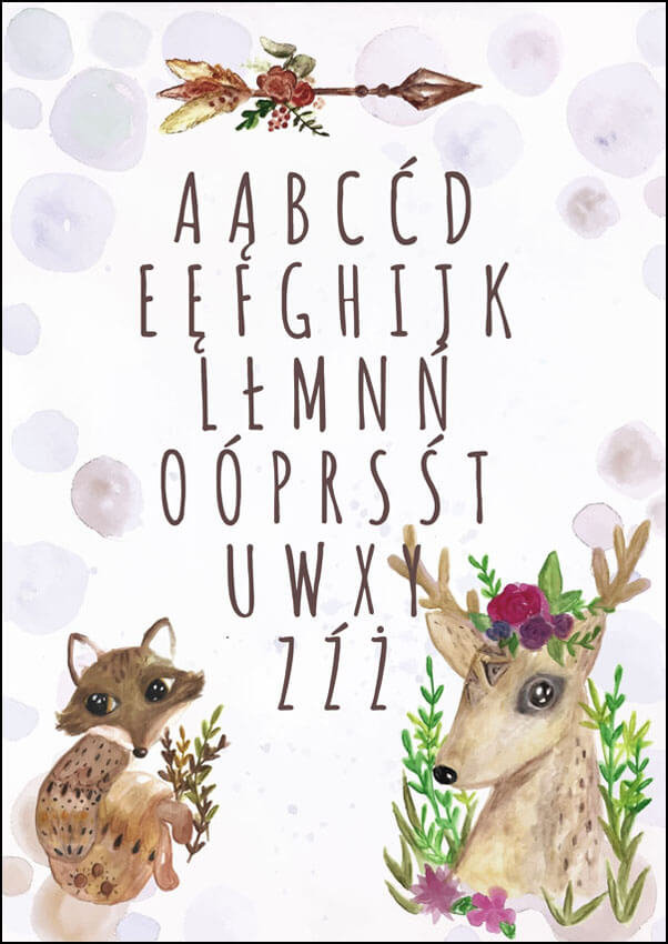 Galeria Plakatu, Alfabet Akwarela, 50x70 cm