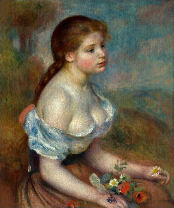 Galeria Plakatu, Plakat, A Young Girl With Daisies, Auguste Renoir, 50x70 cm
