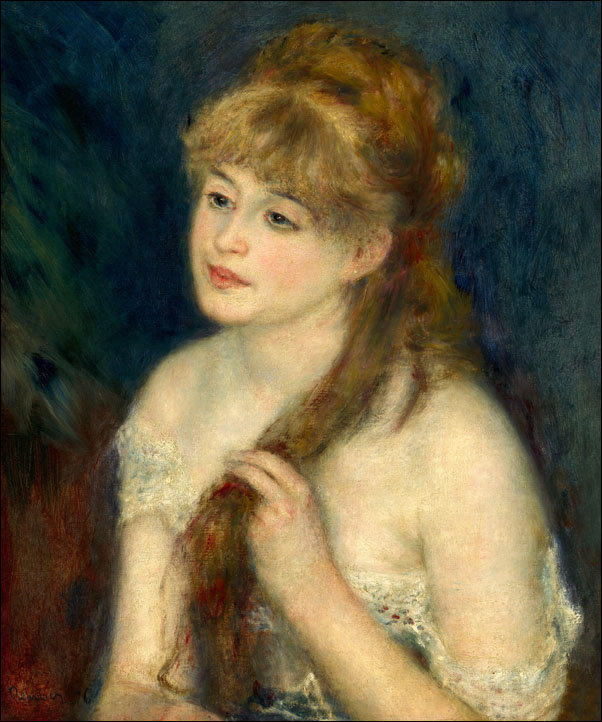 Galeria Plakatu, Plakat, Young Woman Braiding Her Hair, Auguste Renoir, 70x100 cm