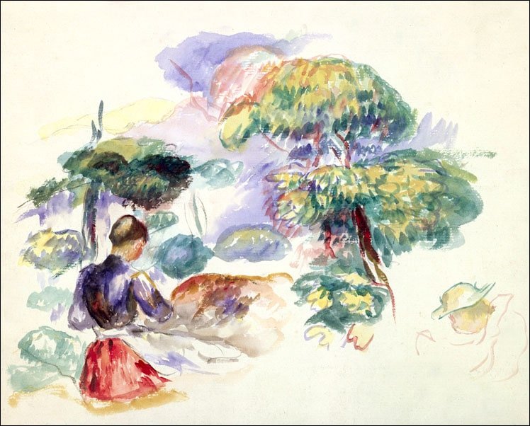 Galeria Plakatu, Plakat, Landscape With A Girl, Auguste Renoir, 50x40 cm