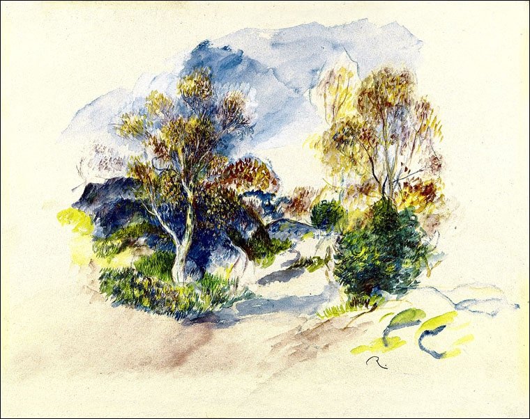 Galeria Plakatu, Plakat, Landscape With A Path Between Trees, Auguste Renoir, 50x40 cm