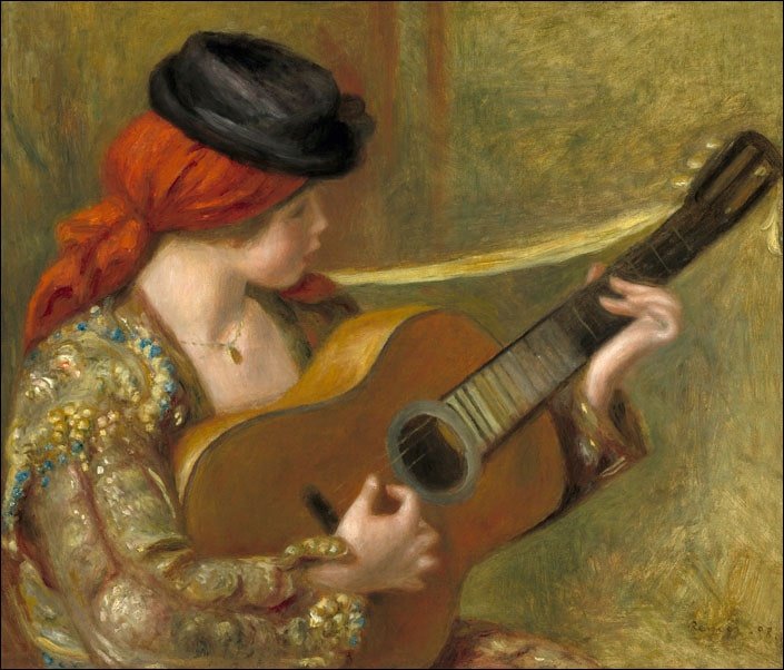 Galeria Plakatu, Plakat, Young Spanish Woman with a Guitar, Auguste Renoir, 100x70 cm