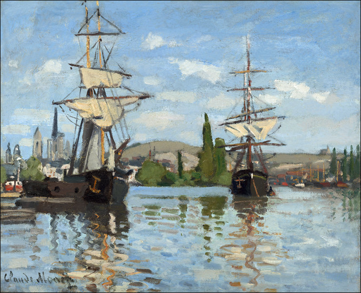 Galeria Plakatu, Plakat, Ships Riding on the Seine at Rouen, Claude Monet, 50x40 cm