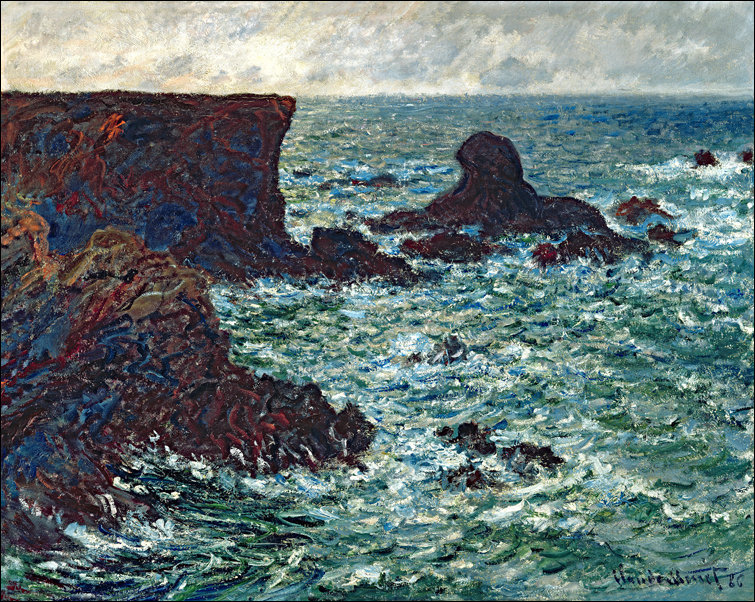 Galeria Plakatu, Plakat, Rocks at port coton the lion rock 1886, Claude Monet, 70x50 cm