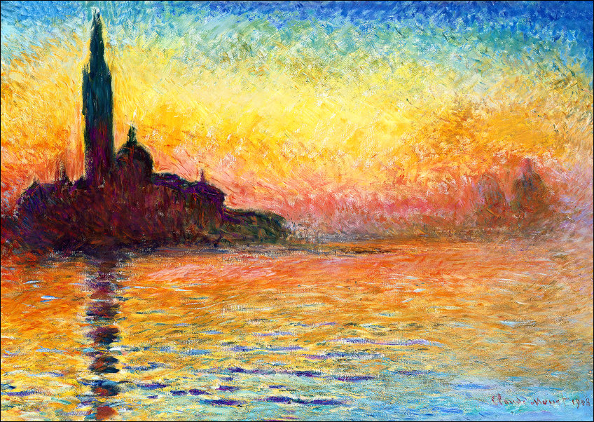 Galeria Plakatu, Plakat, San giorgio maggiore at dusk, Claude Monet, 29,7x21 cm