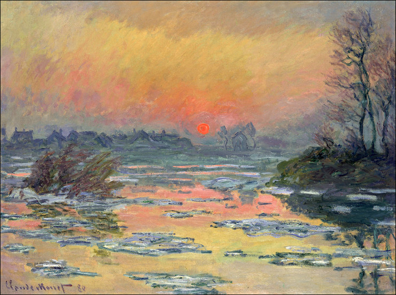 Galeria Plakatu, Plakat, Sunset on the Seine in Winter, Claude Monet, 70x50 cm