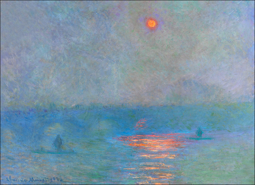 Galeria Plakatu, Plakat, Waterloo bridge sunlight in the fog, Claude Monet, 100x70 cm