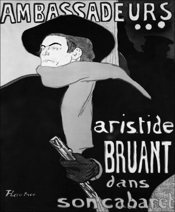 Galeria Plakatu, Plakat, Ambassadeurs Aristide Bruant, Henri de Toulouse-Lautrec, 50x70 cm