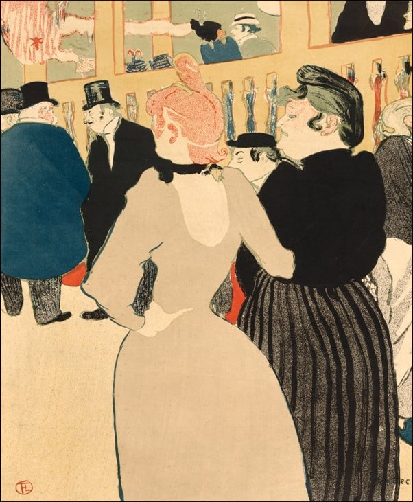 Galeria Plakatu, Plakat, At the Moulin Rouge La Goulue and Her Sister, Henri de Toulouse-Lautrec, 50x70 cm