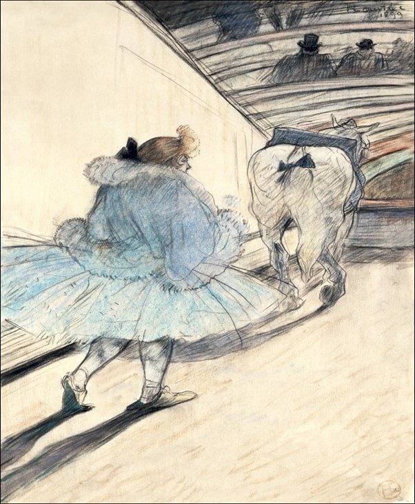 Galeria Plakatu, Plakat, Au cirque Entrèe en piste, Henri de Toulouse-Lautrec, 61x91,5 cm