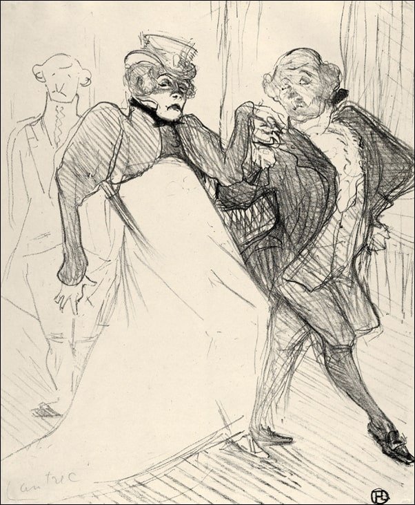 Galeria Plakatu, Plakat, Réjane and Galipaux, in Madame Sans Géne, Henri de Toulouse-Lautrec, 61x91,5 cm