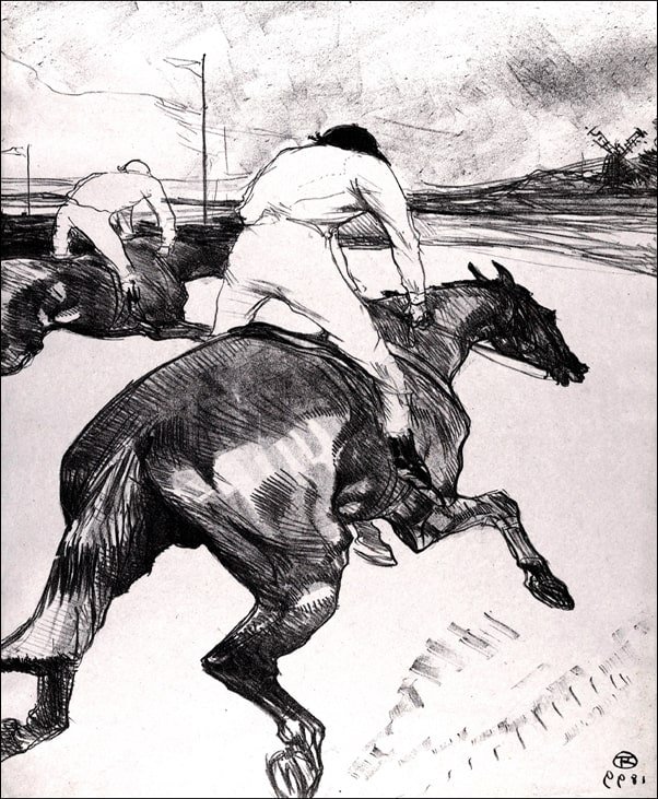 Galeria Plakatu, Plakat, The Jockey sketch, Henri de Toulouse-Lautrec, 30x40 cm
