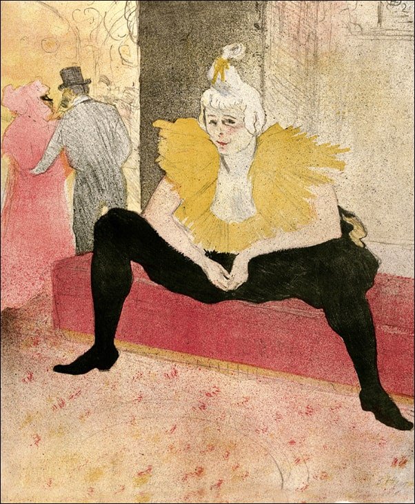 Galeria Plakatu, Plakat, The Seated Clowness (Mademoiselle Cha u ka o) (from the series Elles), Henri de Toulouse-Lautrec, 50x70 cm