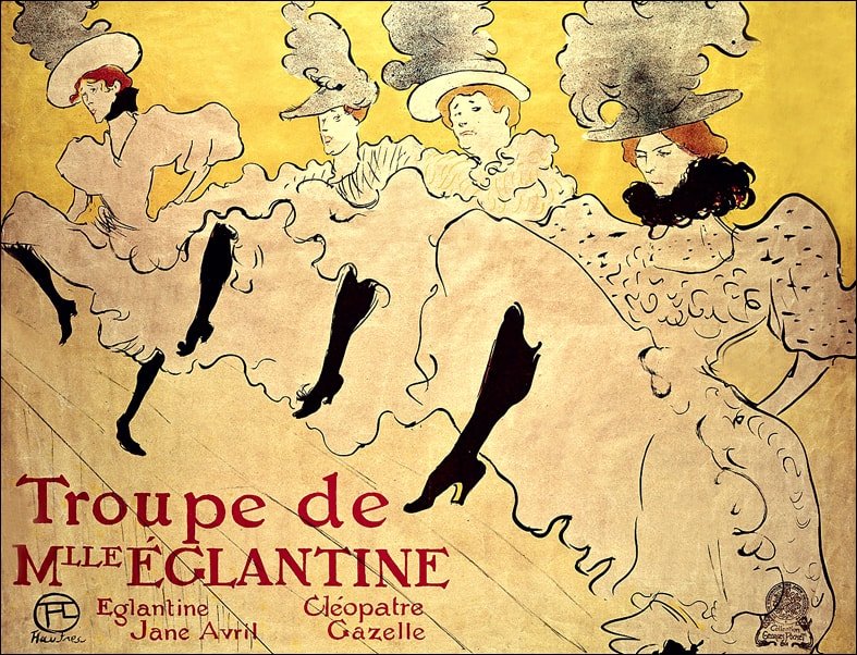 Galeria Plakatu, Plakat, La Troupe de Mademoiselle Eglantine, Henri de Toulouse-Lautrec, 70x50 cm