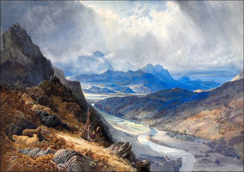 Galeria Plakatu, Plakat, A View from Moel Cynwich Looking Over the Vale of Afon Mawddach and Toward Cader Idris, William Turner, 70x50 cm