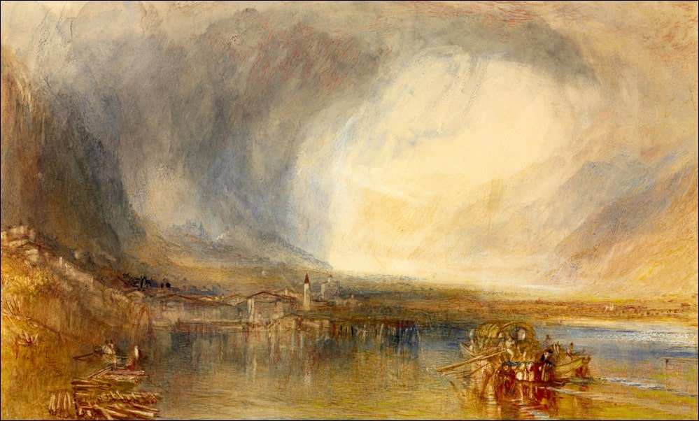 Galeria Plakatu, Plakat, Flüelen, from the Lake of Lucerne, William Turner, 50x40 cm