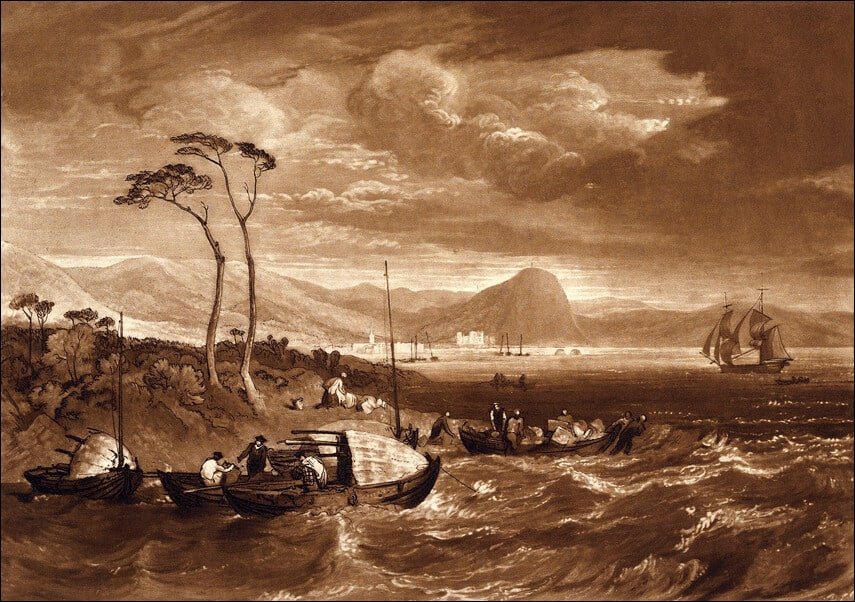 Galeria Plakatu, Plakat, Inverary Castle and Town, Scotland (Liber Studiorum, part xIII, plate 65), William Turner, 70x50 cm