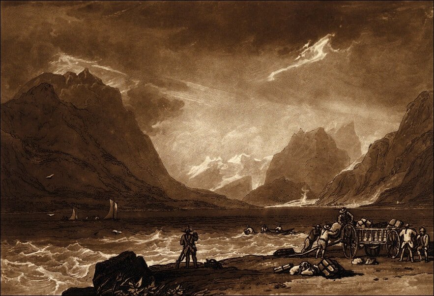 Galeria Plakatu, Plakat, Lake of Thun, Swiss (Liber Studiorum, part III, plate 15), William Turner, 70x50 cm