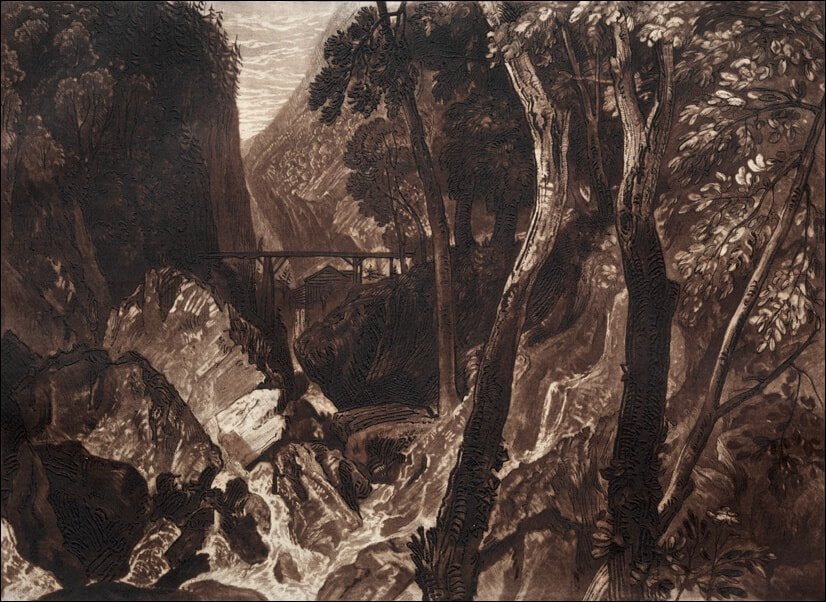 Galeria Plakatu, Plakat, Liber Studiorum Mill near the Grand Chartreuse, Dauphiny,, William Turner, 40x30 cm