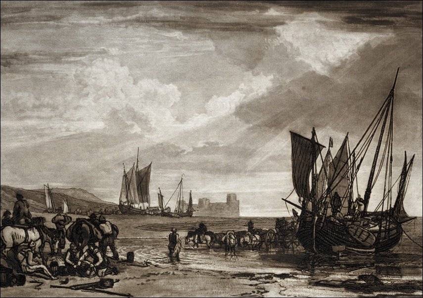 Galeria Plakatu, Plakat, Liber Studiorum Vessels Unloading, William Turner, 50x40 cm