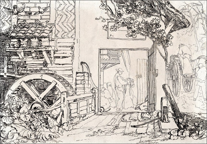 Galeria Plakatu, Plakat, Pembury Mill, Kent (Liber Studiorum, part III, plate 12), William Turner, 50x40 cm