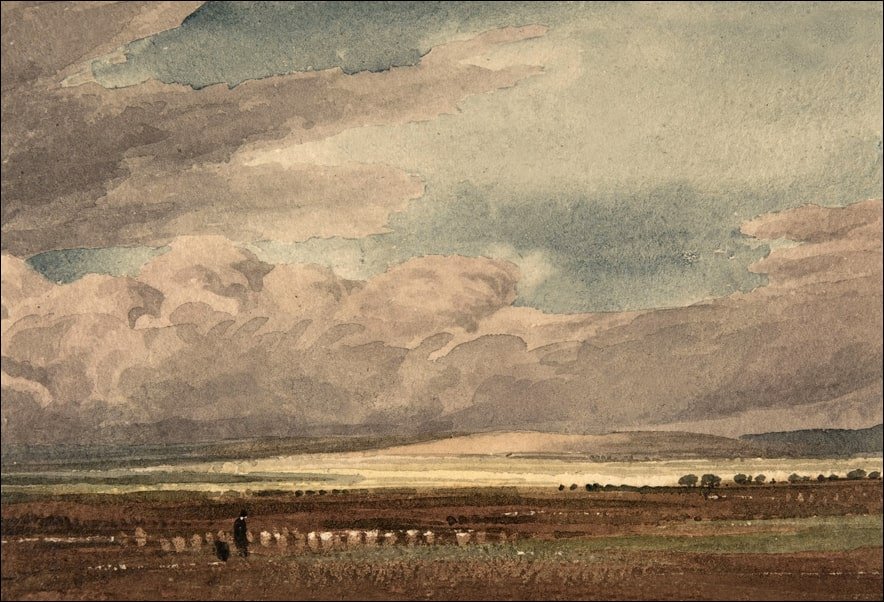 Galeria Plakatu, Plakat, Salisbury Plain with Old Sarum in the Distance, Wiltshire, William Turner, 100x70 cm