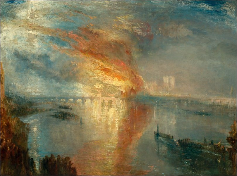 Galeria Plakatu, Plakat, The Burning of the Houses of Lords and Commons, 16 October 1834, 1835, William Turner, 50x40 cm
