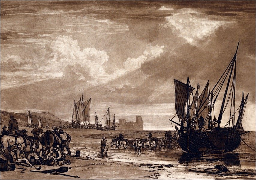 Galeria Plakatu, Plakat, Scene on the French Coast (Liber Studiorum, part I, plate 4), William Turner, 50x40 cm