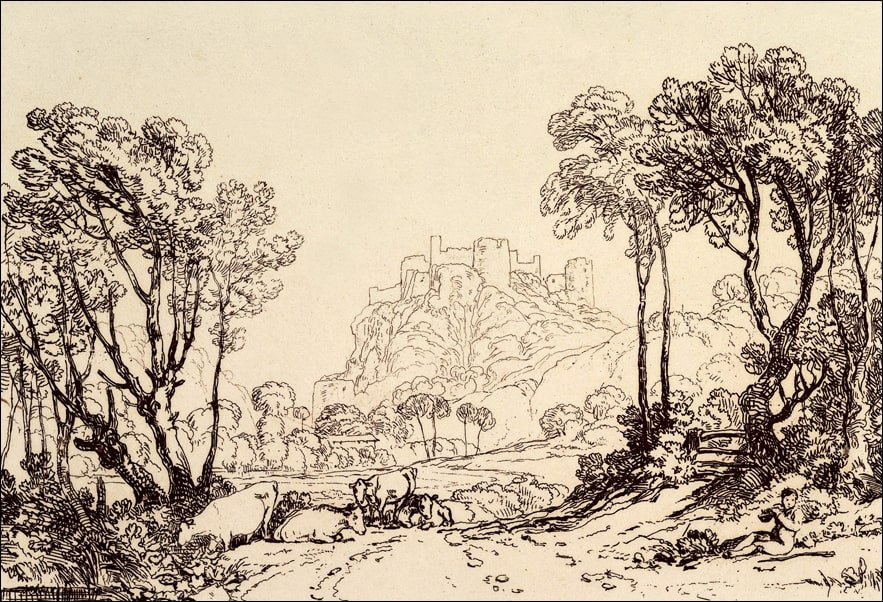Galeria Plakatu, Plakat, The Castle above the Meadows (Liber Studiorum, part II, plate 8), William Turner, 91,5x61 cm