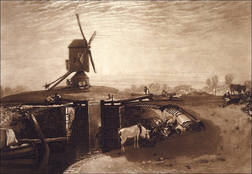Galeria Plakatu, Plakat, Windmill and Lock (Liber Studiorum, part VI, plate 27), William Turner, 84,1x59,4 cm