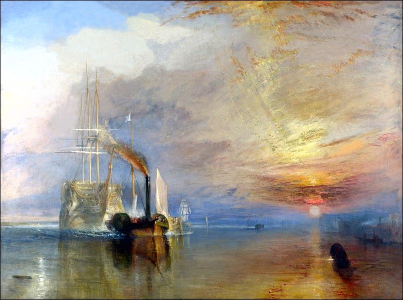 Galeria Plakatu, Plakat, The fighting temeraire tugged to her last berth to be broken up 1839, William Turner, 70x50 cm