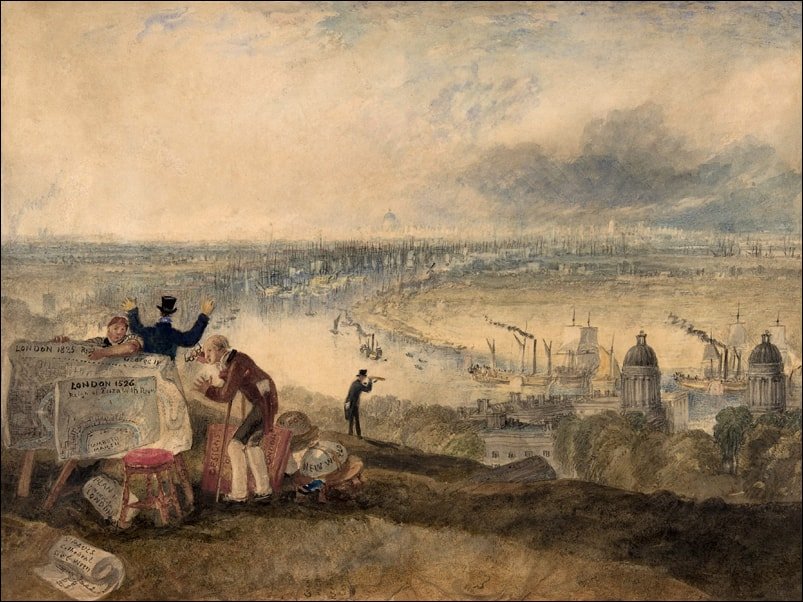 Galeria Plakatu, Plakat, View of London from Greenwich, William Turner, 29,7x21 cm