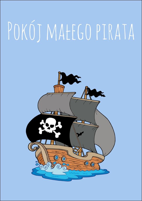 Galeria Plakatu, Plakat, Pokój małego pirata niebieski, 61x91,5 cm