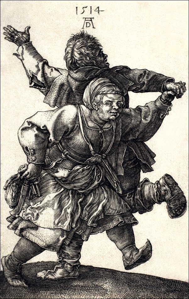 Galeria Plakatu, Plakat, Peasant Couple Dancing, Albrecht Durer, 50x70 cm