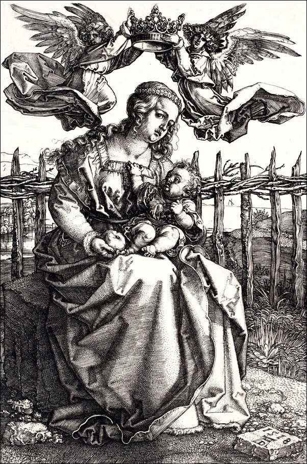 Galeria Plakatu, Plakat, Virgin and Child Crowned by Two Angels, Albrecht Durer, 30x40 cm