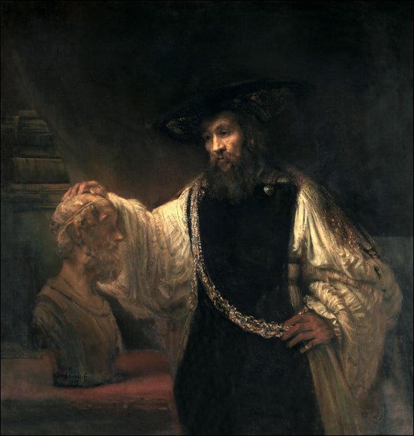 Galeria Plakatu, Plakat, Aristotle with a Bust of Homer, Rembrandt, 30x40 cm
