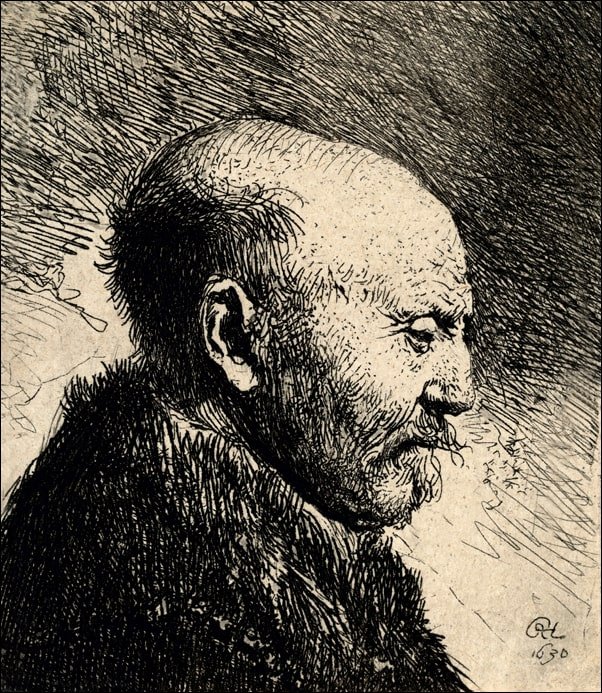 Galeria Plakatu, Plakat, A Bald Man in Profile, Rembrandt, 50x70 cm