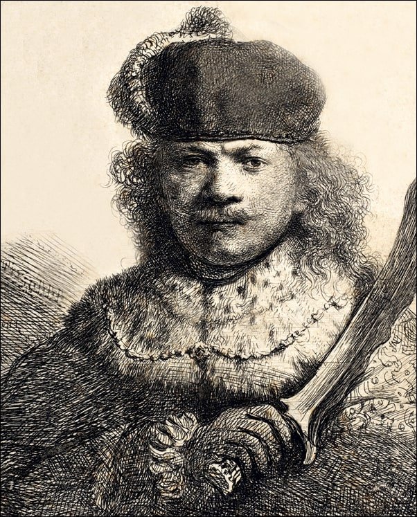 Galeria Plakatu, Plakat, Rembrandt with Raised Sabre, Rembrandt, 50x70 cm
