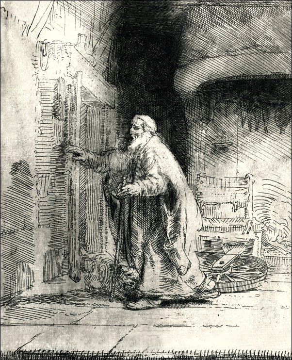 Galeria Plakatu, Plakat, The Blindness of Tobit The Large Plate, Rembrandt, 61x91,5 cm