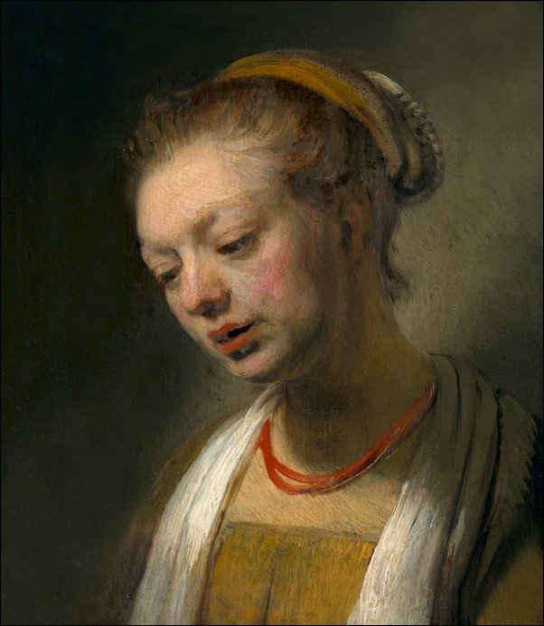 Galeria Plakatu, Plakat, Young Woman with a Red Necklace, Rembrandt, 30x40 cm