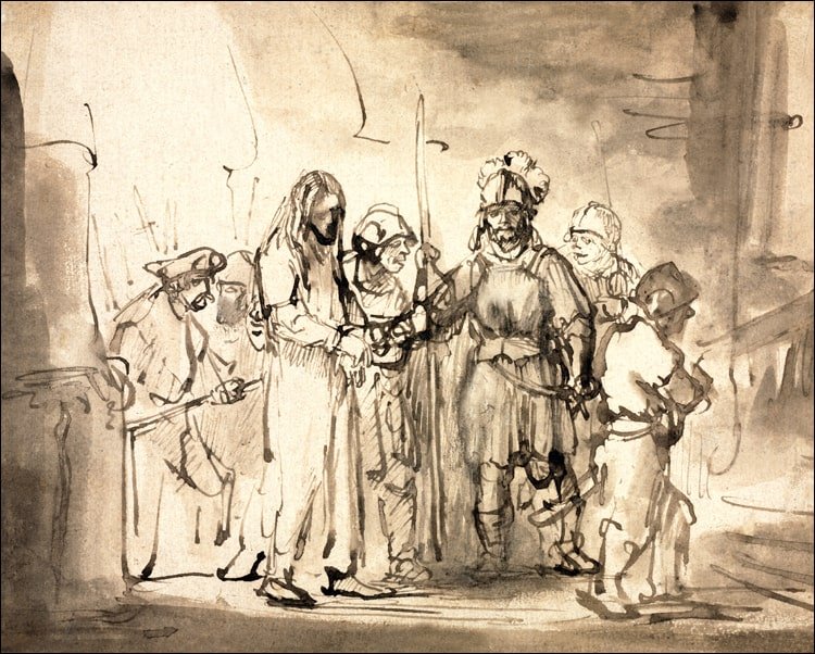 Galeria Plakatu, Plakat, Christ Taken Before Caiaphas, Rembrandt, 70x50 cm