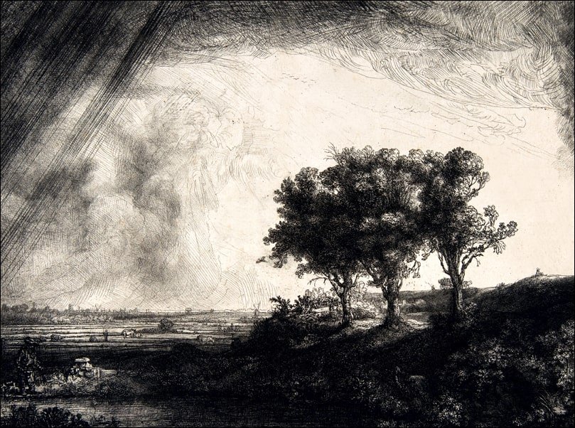 Galeria Plakatu, Plakat, The Three Trees, Rembrandt, 29,7x21 cm