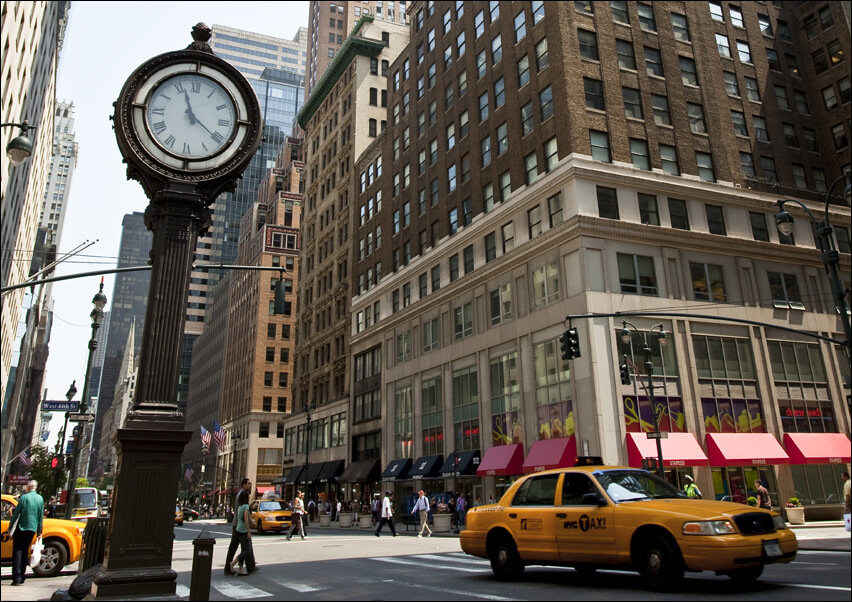 Galeria Plakatu, Plakat, Zegar na Avenue, New York, 100x70 cm