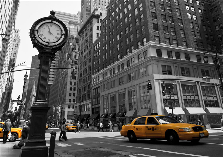 Galeria Plakatu, Plakat, Zegar na Avenue, New York BW, 50x40 cm