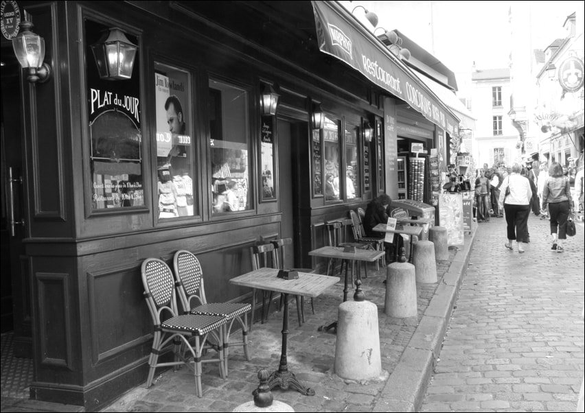 Galeria Plakatu, Plakat, Paryż Montmartre. Kawiarnia., 29,7x21 cm