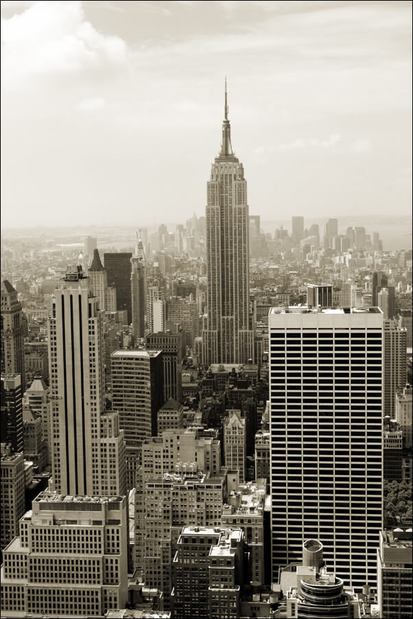 Galeria Plakatu, Plakat, Nowy Jork. Manhattan panorama w sepii, 20x30 cm